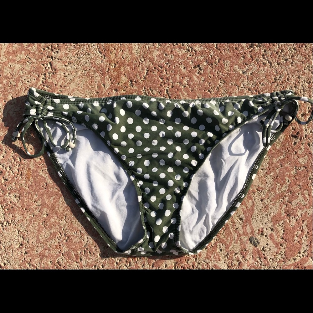 Green Polka Dot Bikini Bottoms